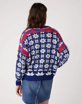 WRANGLER ALPINE RAINBOW KNIT DAMSKI SWETER KLASYCZNY ESTATE BLUE W8N5QCX09 112132406